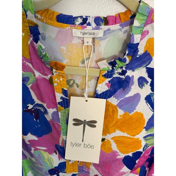 TYLER BOE KARLIE MONET DRESS FLORAL MONET NWT size small - Picture 3 of 7